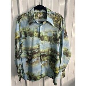 Vintage Royal Knight Quintessa Dagger Collar Button Up Men’s Size Large EUC